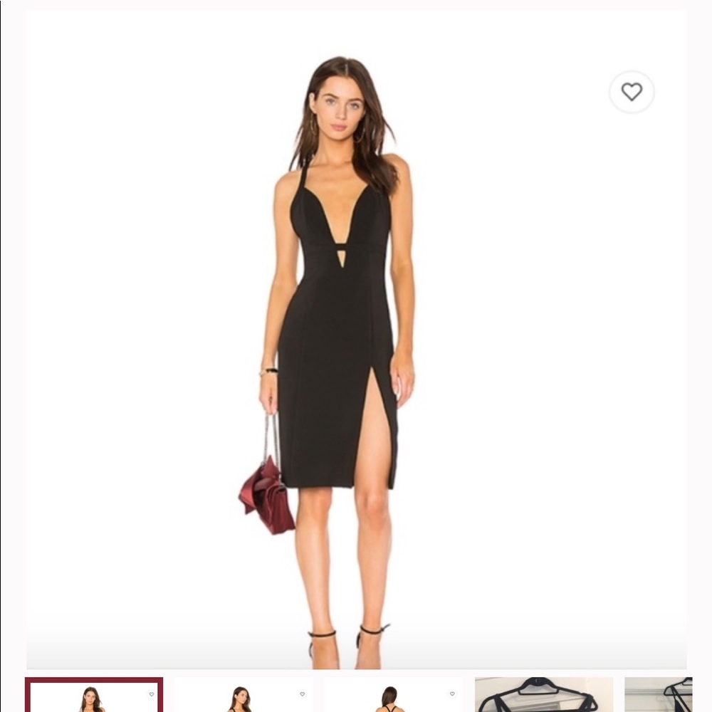 NBD Offense Side Slit Dress in black